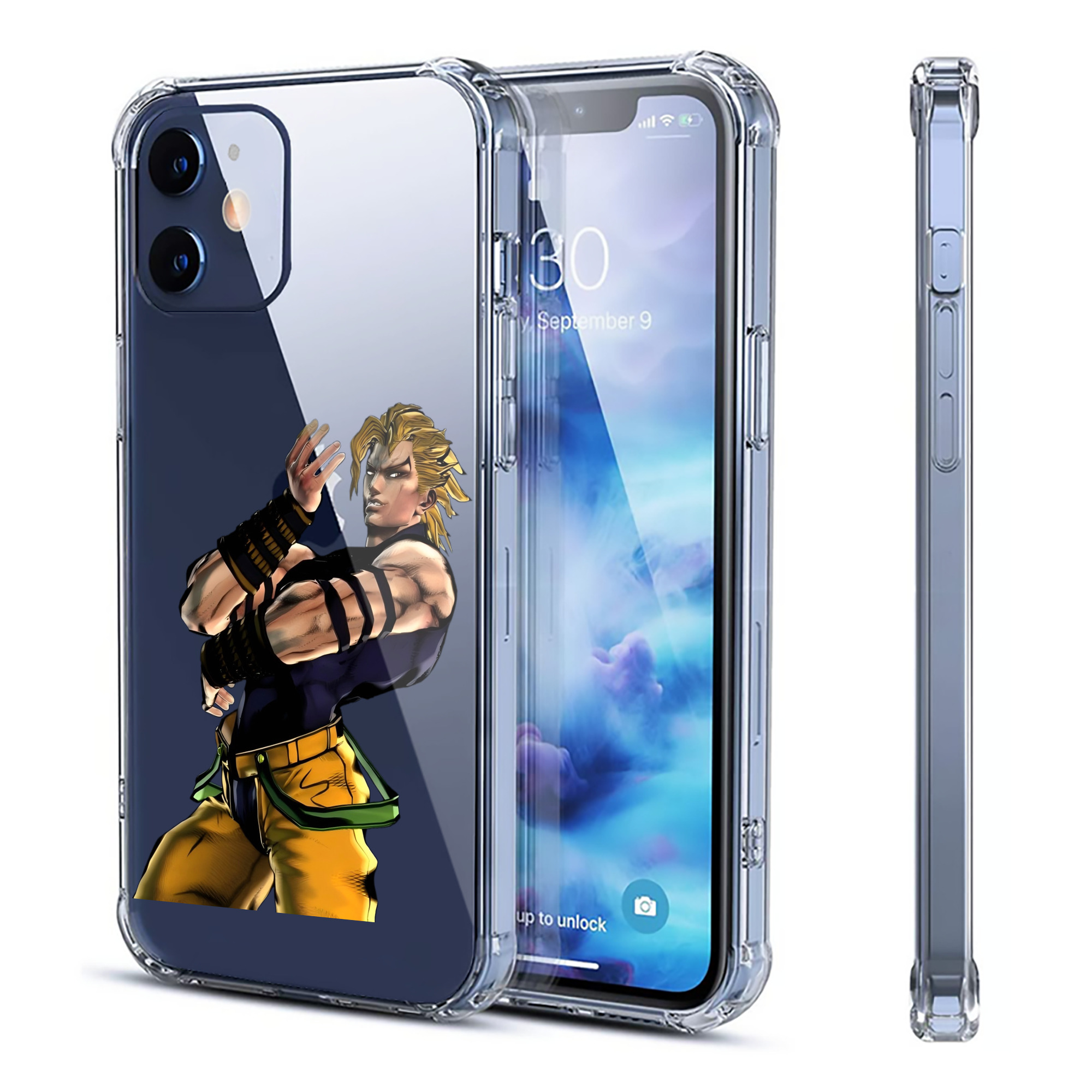 （画像用） ジョジョの奇妙な冒険 ディオ?ブランドー JoJo's Bizarre Adventure Dio Brando 【iPhone 12シリーズ対応】透明スマホケース（クリアソフトケース）